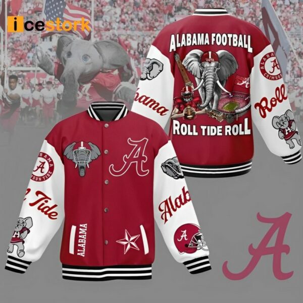 Alabama Football Roll Tide Roll Baseball Jacket