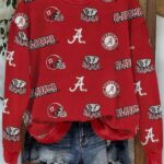 Alabama Print Casual CrewNeck Sweatshirt