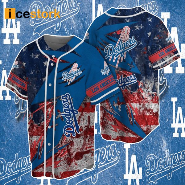 American Flag LA Dodgers 2024 Baseball Jersey Shirt