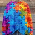 Autism Awareness Print Pullover Sweater