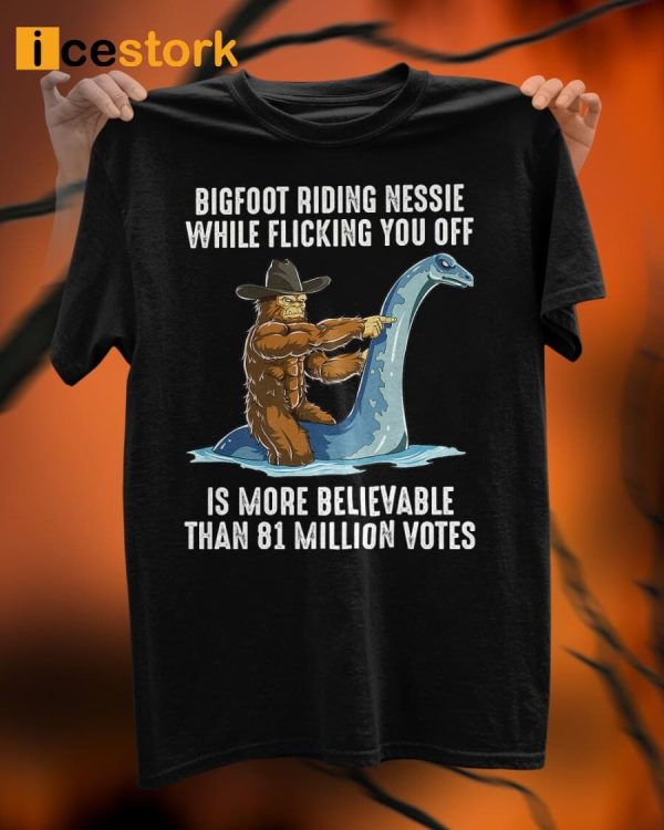 Bigfoot Riding Nessie T-Shirt