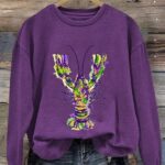 Carnival Crawfish Print Sweatshirt