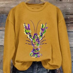 Carnival Crawfish Print Sweatshirt 2