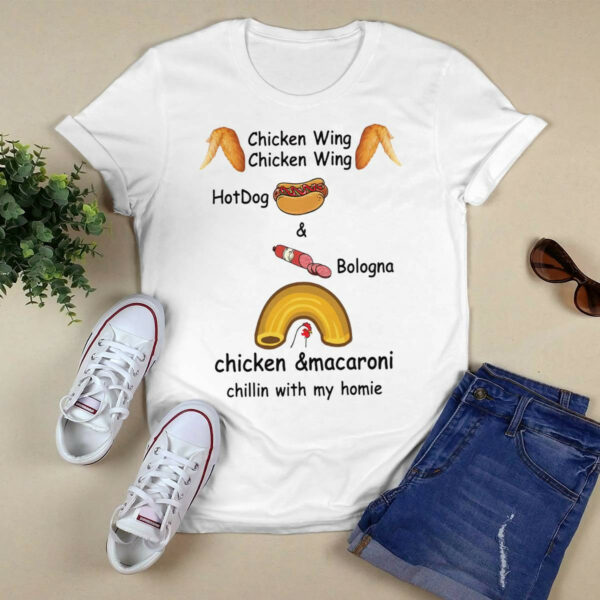 Chicken wing hot dog and bologna chicken and macaroni shirt