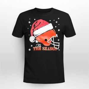 Cleveland Browns Helmet Santa Hat The Season Christmas Shirt