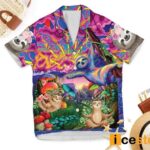 Colorful Psychedelic Sloth Hawaiian Shirt