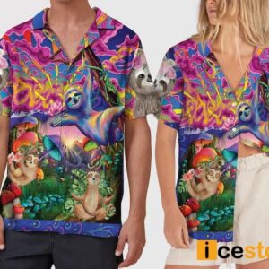 Colorful Psychedelic Sloth Hawaiian Shirt