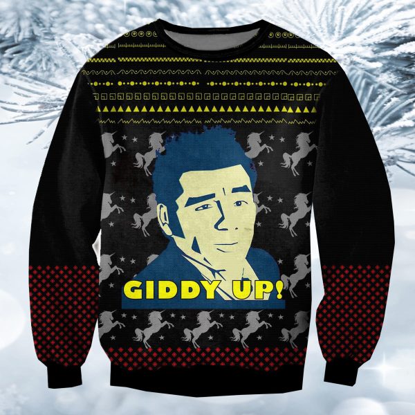 Cosmo Kramer Giddy Up Ugly Christmas Sweater