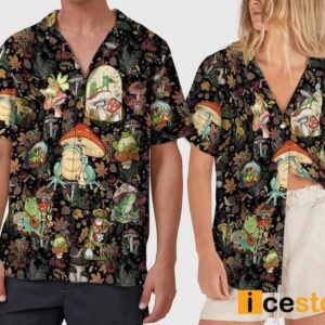 Cute Frog Mushroom Hawaiian Shirt