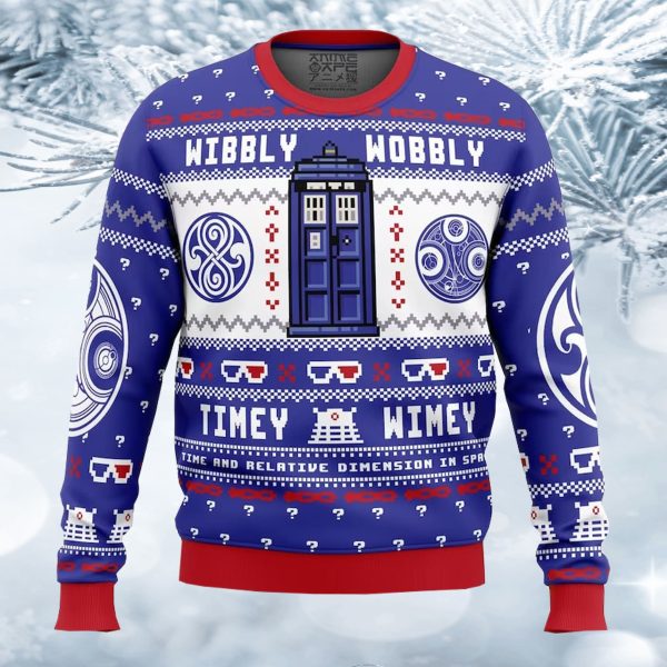 Doctor Who Just Wibbly Wobbly Timey Wimey Ugly Christmas Sweater