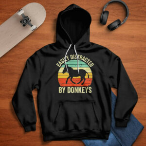 Easily distracted by donkeys retro classic shirt