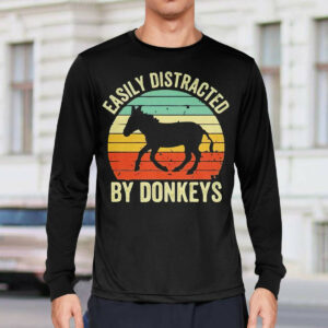 Easily distracted by donkeys retro classic shirt2