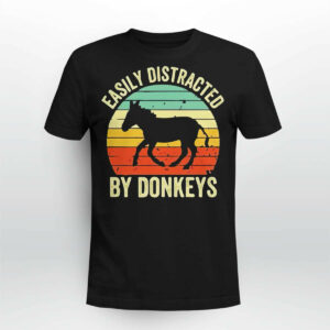 Easily distracted by donkeys retro classic shirt3