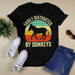 Easily distracted by donkeys retro classic shirt454