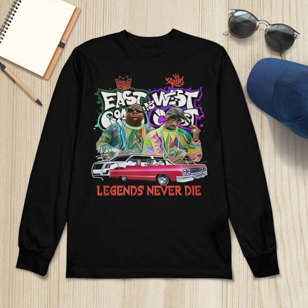 East Coast Vs West Coast Legends Never Die Shirt