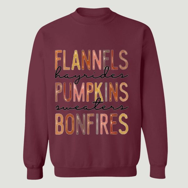 Flannel Pumpkin Bonfire Sweatshirt