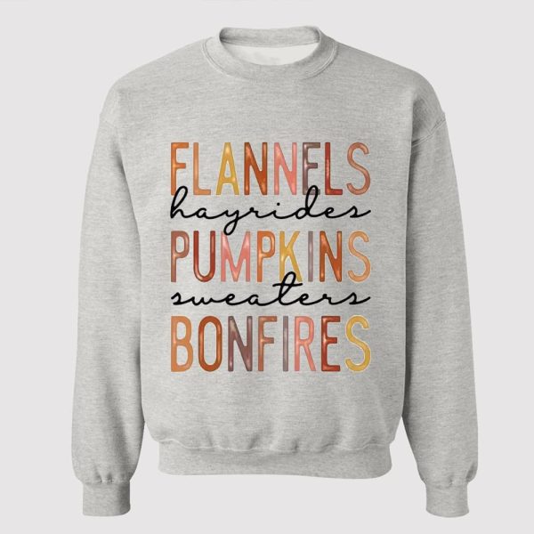 Flannel Pumpkin Bonfire Sweatshirt