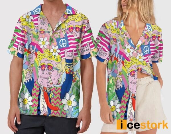 Funny Hippie Trump Meme Hawaiian Shirt