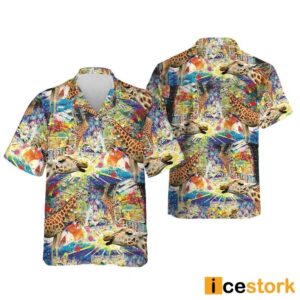 Geometric Giraffe Hawaiian Shirt