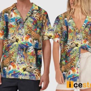 Geometric Giraffe Hawaiian Shirt