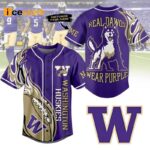 Huskies Real Dawgs Wear Purple Custom Name Baseball Jersey