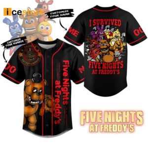 I Survived Five Nights At Freddy's Custom Name Baseball Jersey