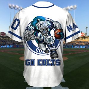 Indianapolis Colts Go Colts Custom Name Baseball Jersey