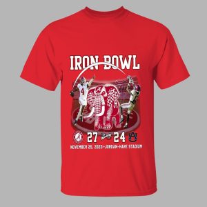 Iron Bowl Alabama Crimson Tide 27 – 24 Auburn Tigers November 25 2023 Jordan hare Stadium Shirt