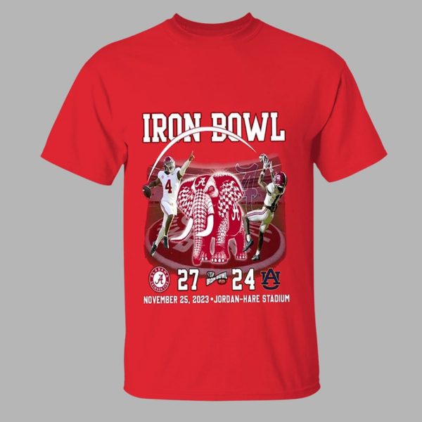 Iron Bowl Alabama Crimson Tide 27 – 24 Auburn Tigers November 25 2023 Jordan-hare Stadium Shirt