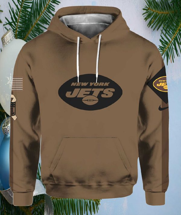 NY Jets Salute To Service Veterans Day Brown Hoodie