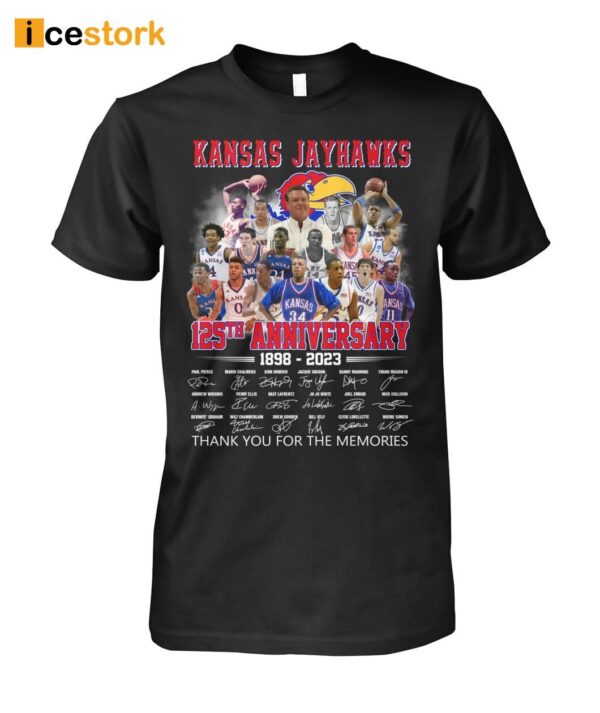 Kansas Jayhawks 125th Anniversary 1898-2023 Thank You For The Memories Signature Shirt