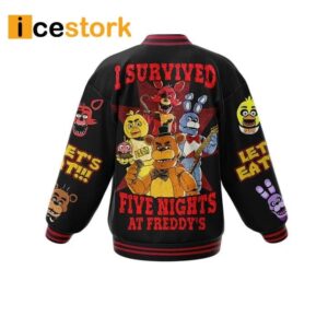 Let's Eat I Survived Five Nights At Freddy's Baseball Jacket