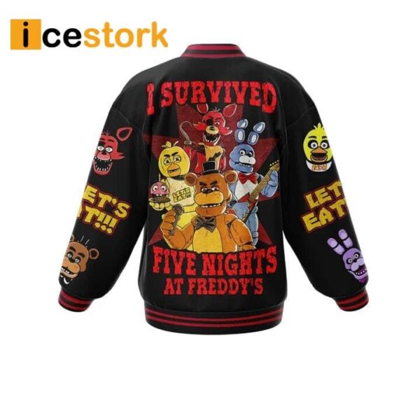 Let’s Eat I Survived Five Nights At Freddy’s Baseball Jacket