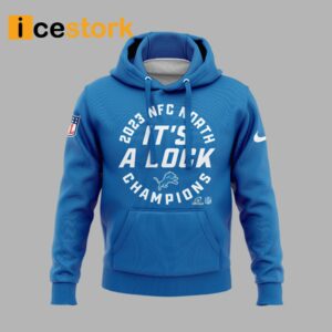 Lions 2023 NFC North Champions It's A Clock Blue Hoodie