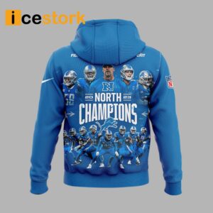 Lions 2023 NFC North Champions It's A Clock Blue Hoodie