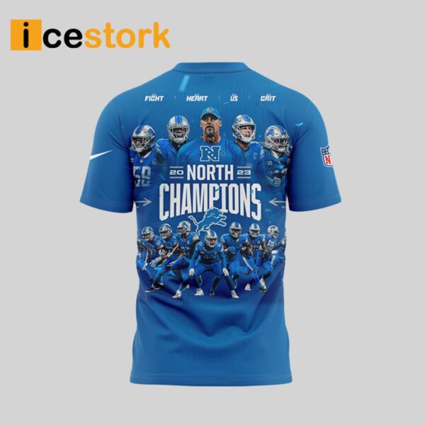 Lions 2023 NFC North Champions It’s A Clock Blue Shirt