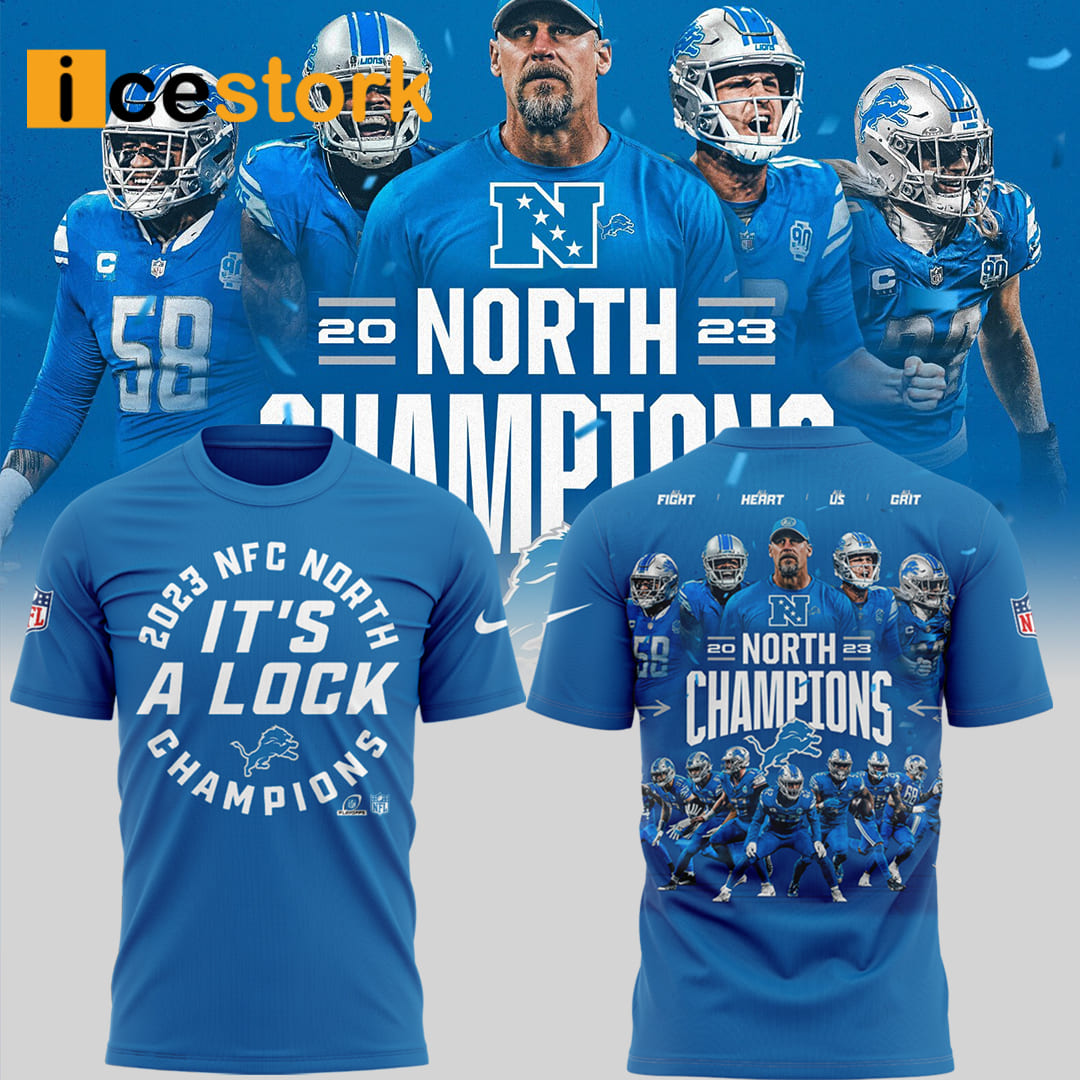 Lions 2023 NFC North Champions It's A Clock Blue Shirt - Icestork