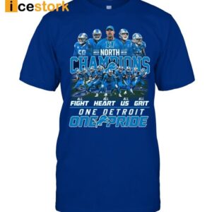 Lions 2023 NFC North Champions One Detroit One Pride Shirt