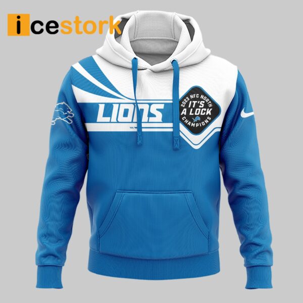 Lions 90th Champs NFC North It’s A Lock Blue Hoodie