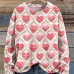 Love Valentine’S Day Gift Print Pullover Sweater