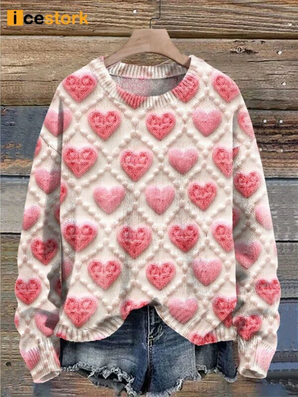 Love Valentine’S Day Gift Print Pullover Sweater