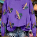 Mardi Gras Sequined Sweatshirt