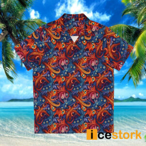Men's Psychedelic Octopus Tessellation Hawaiian Shirt
