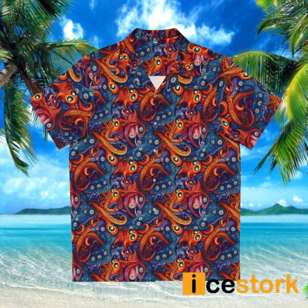 Men’s Psychedelic Octopus Tessellation Hawaiian Shirt