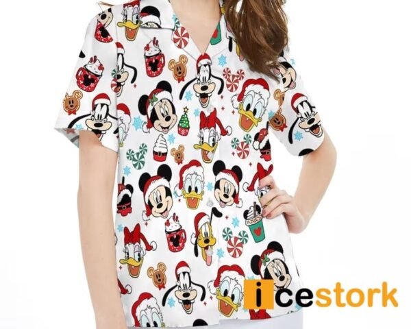 Mickey Mouse And Friends Disney Christmas Candy Hawaiian Shirt