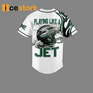 NY Jets Playing Like A Jet Custom Name Baseball Jersey