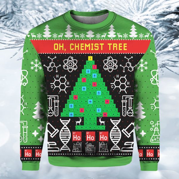 Oh Chemist Tree Ugly Christmas Sweater
