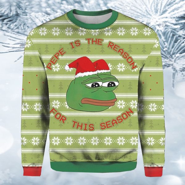 Pepe The Frog Dank Meme Ugly Christmas Sweater