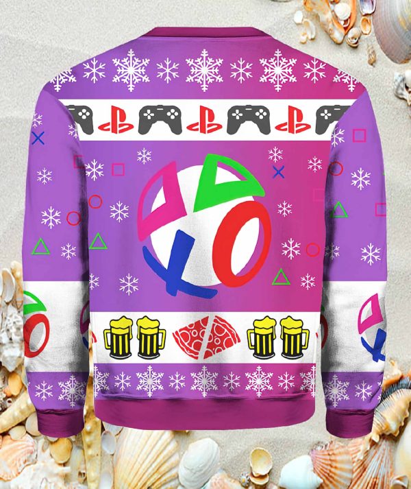 Play Station Neon Ugly Christmas Sweater
