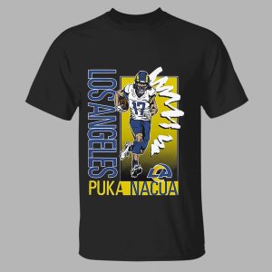 Puka Nacua Los Angeles Rams Homage Caricature Player Tri blend Shirt